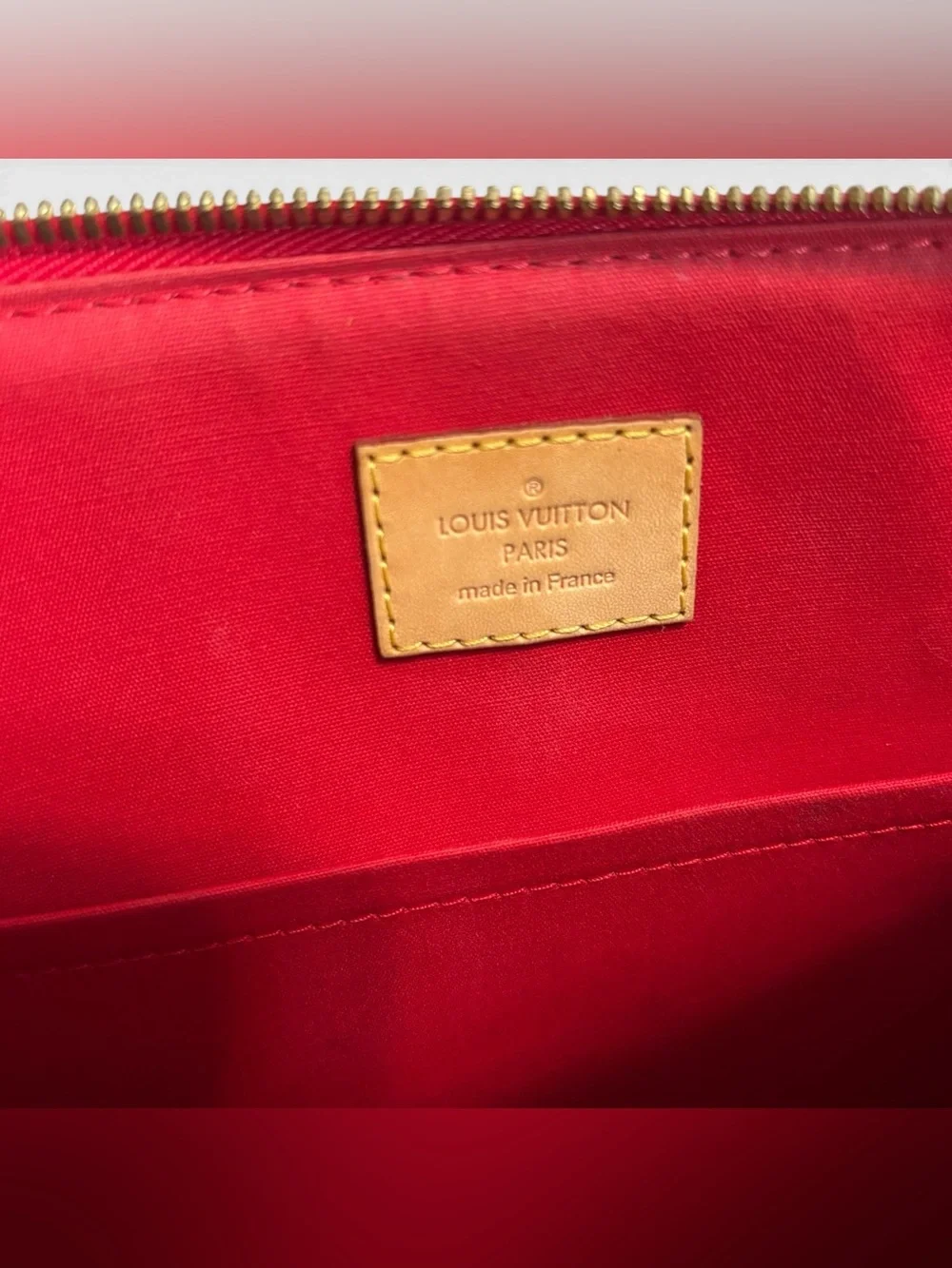 Louis Vuitton Montebello MM Red Monogram Vernis Patent Leather Satchel Bag